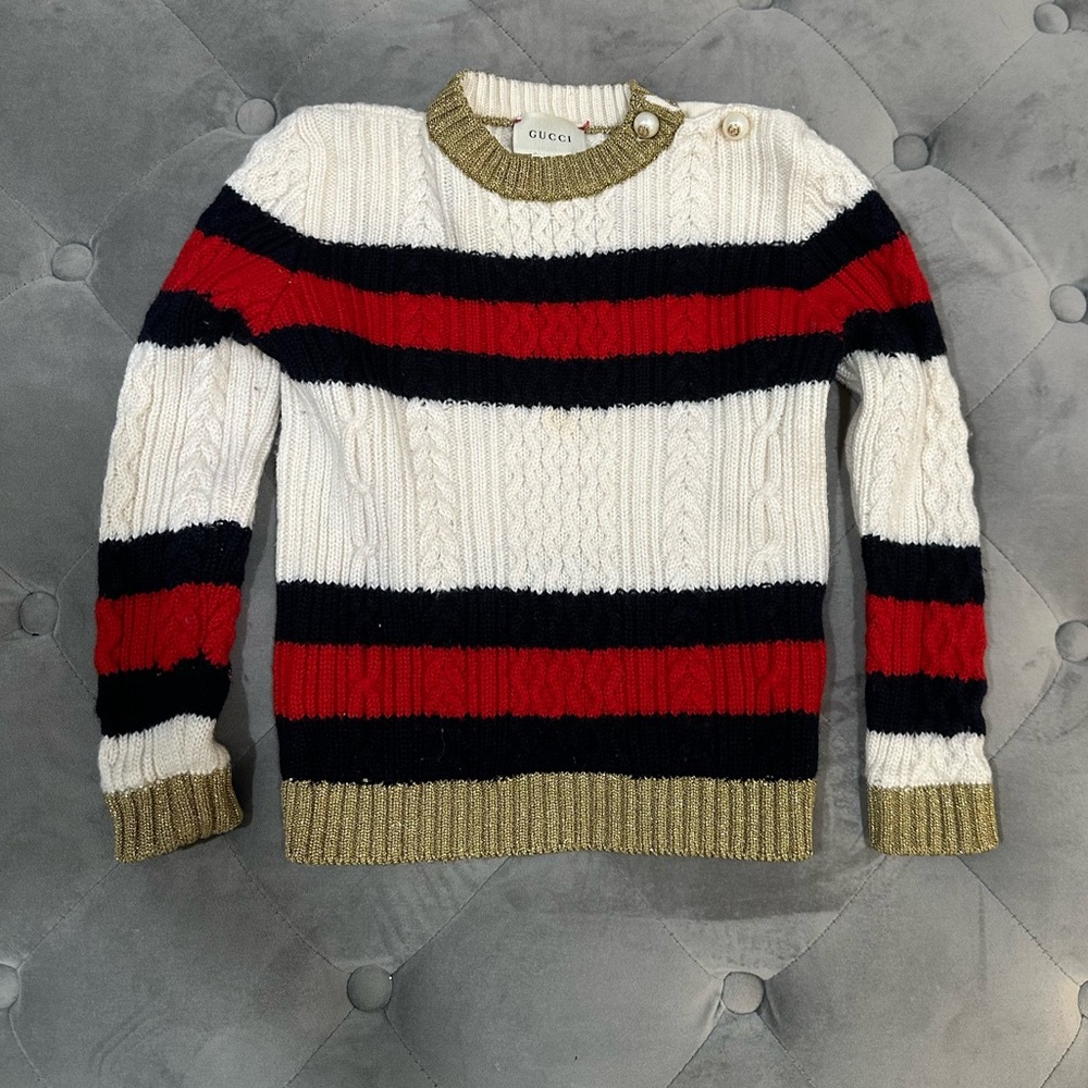 Gucci Knit Sweater with Gold Accents